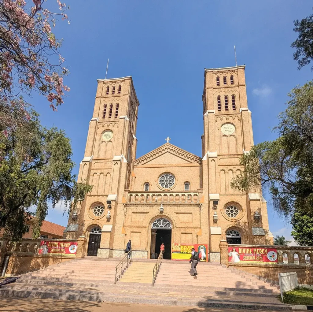 Twin towers of Lubaga Cathedral on Rubaga Hill, Kampala