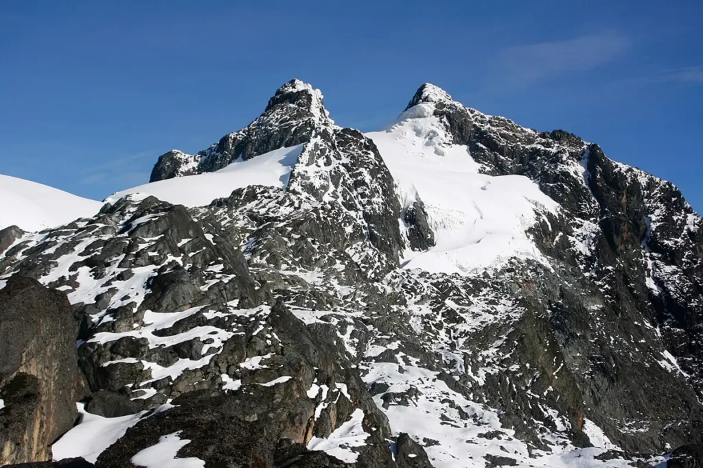 Glacier on Mount Stanley, the highest massif of the Rwenzori Mountains